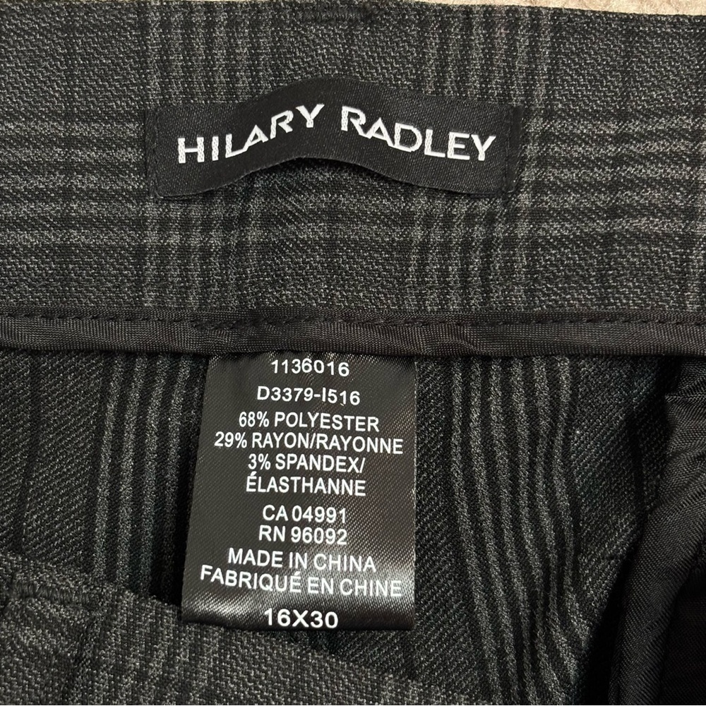Hilary Radley Grey Plaid High Waist Straight Dress Pants 16 X 30 NWOT - Picture 9 of 12